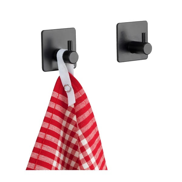 Öntapadós rozsdamentes acél akasztó szett 2 db-os Ureo – Wenko-image-2