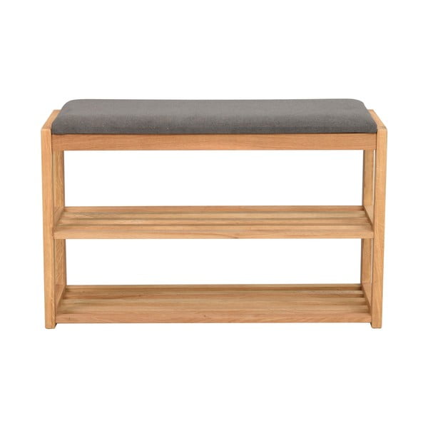 Natúr színű tölgyfa ülőkés cipőtartó Confetti – Rowico-image-2