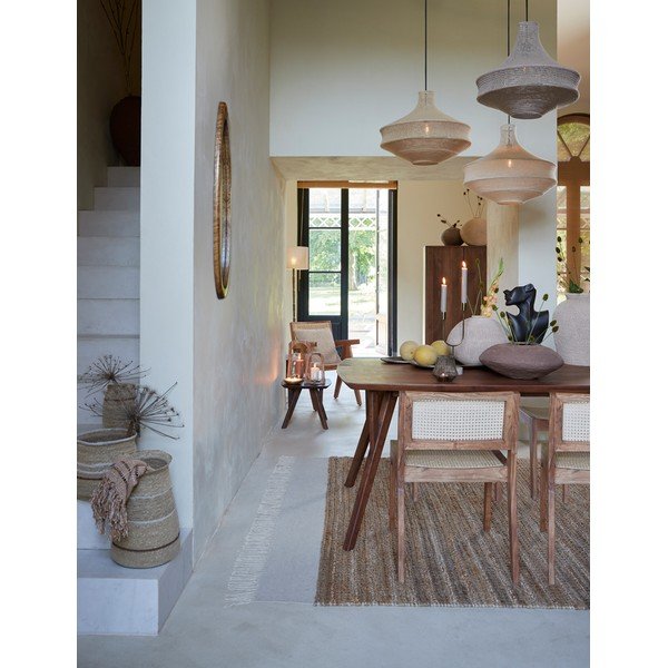 Barna étkezőasztal akácfa asztallappal 100x200 cm Quenza – Light & Living-image-1