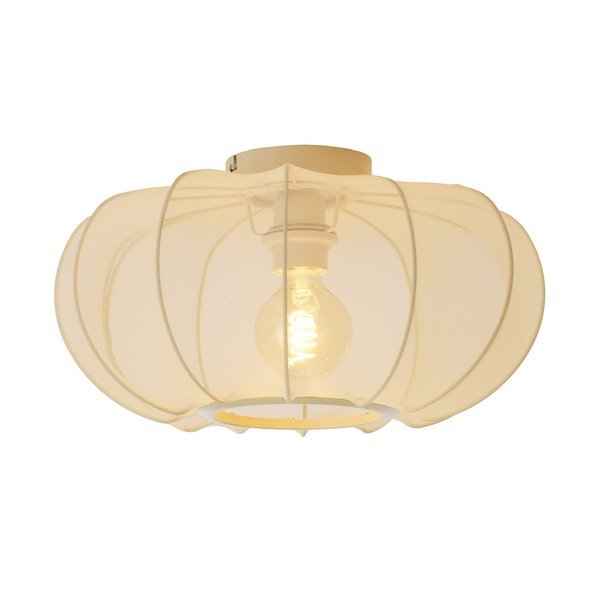 Krémszínű mennyezeti lámpa textil búrával ø 40 cm Plumalia – Light & Living-image-1