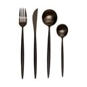 Fekete rozsdamentes acél evőeszköz készlet 16 db-os Modern retro – Premier Housewares