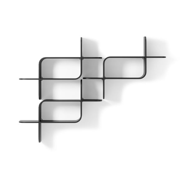 Fekete többszintes kaucsukfa fali polc 62 cm Montage – Umbra-image-4