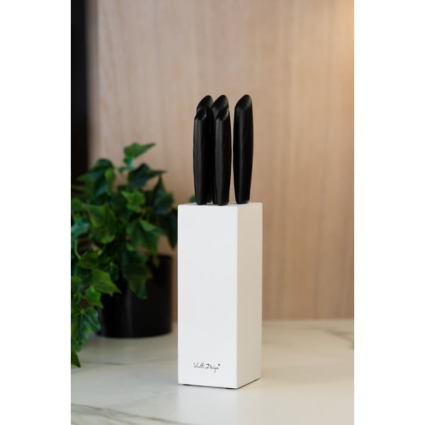 Caro 5 db-os késkészlet fehér tartóban - Vialli Design-image-1
