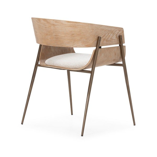 Natúr színű kárpitozott karfás étkezőfotel szett 2 db-os Naia – MOME-image-4