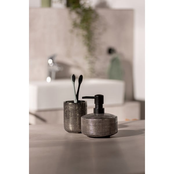 Ezüstszínű kerámia fogkefetartó pohár Rivara – Wenko-image-1