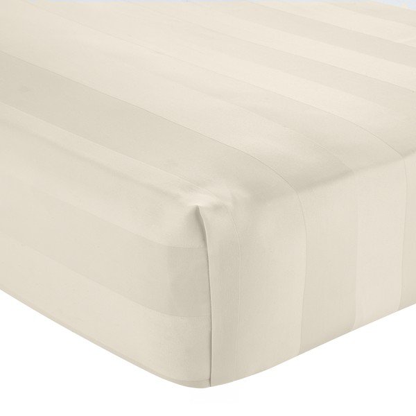 Krémszínű gumis szatén lepedő 185x200 cm So Soft Satin Stripe – Catherine Lansfield