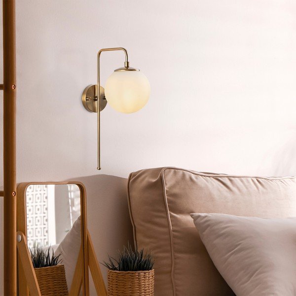 Fehér-sárgaréz színű fali lámpa Viran – Opviq lights-image-1