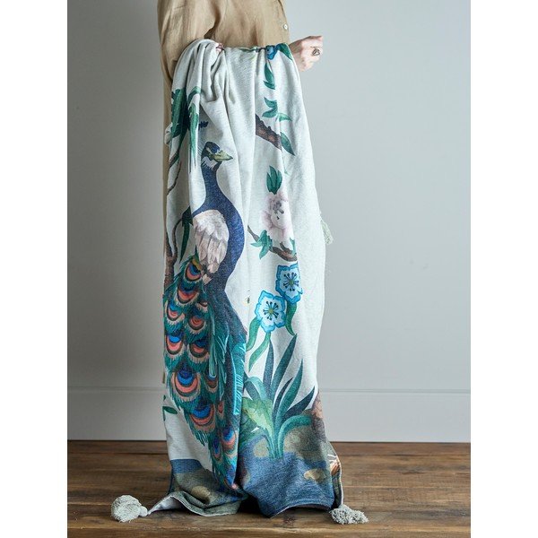 Zöld takaró 130x155 cm Peacock – Bloomingville-image-1