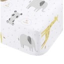 Fehér gumis gyerek lepedő babaágyhoz 70x140 cm Roarsome Animals – Catherine Lansfield