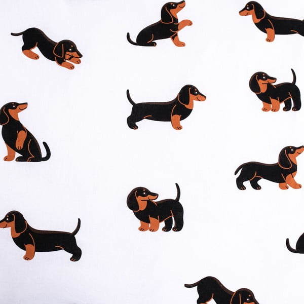 Fekete-fehér egyszemélyes pamut gyerek ágyneműhuzat 140x200 cm Dachshund – Jerry Fabrics-image-4