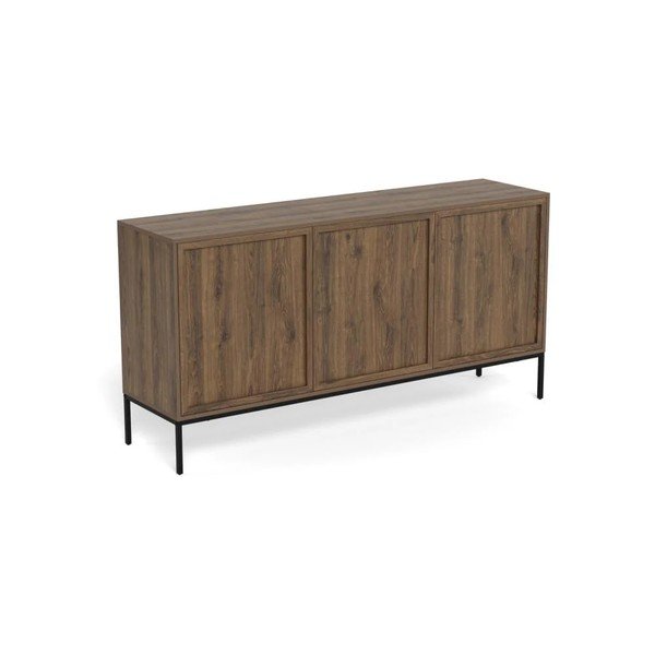 Sötét natúr színű komód tölgyfa dekorral 158x80x40 cm Palmdale – Actona