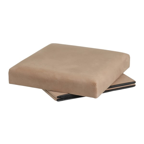 Világosbarna bársony puff Estela – Casa Selección-image-2