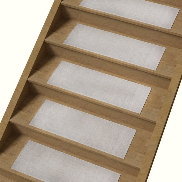 Krémszínű pamut lépcsőszőnyeg szett 16 db-os 25x65 cm Milano Beyaz – Vitaus-image-2