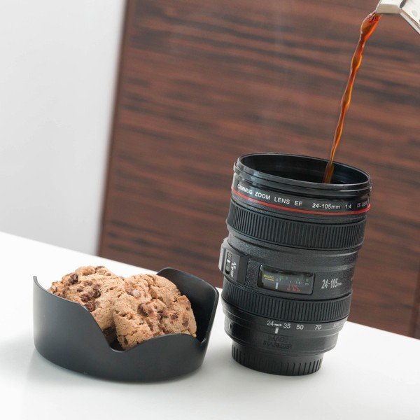 Lens fekete multifunkciós bögre, 400 ml - InnovaGoods-image-1
