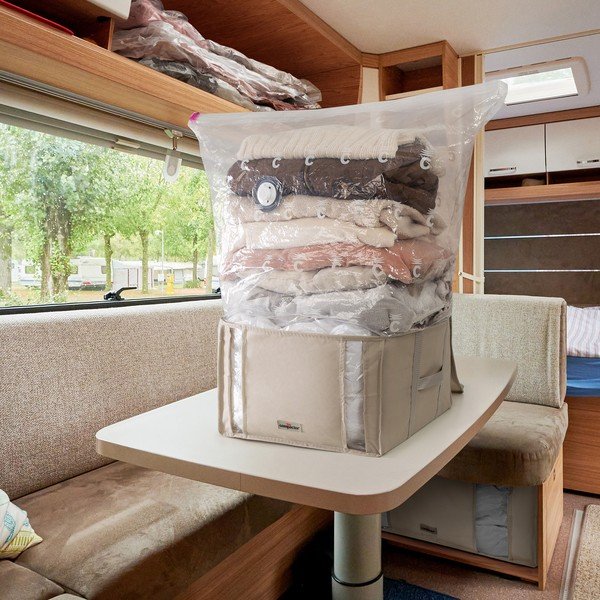 Vákuumos textil ruhatároló doboz 42x40x25 cm Life – Compactor-image-1