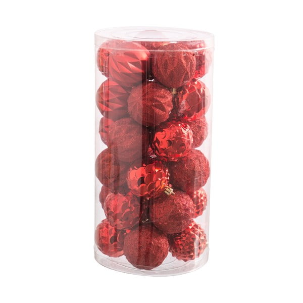 Balls 30 db-os piros karácsonyfadísz szett - Unimasa