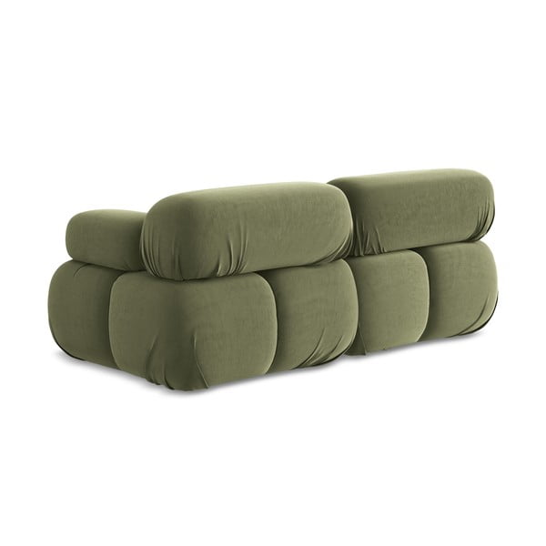 Világoszöld bársony moduláris kanapé 190 cm Lokua – Makamii-image-4