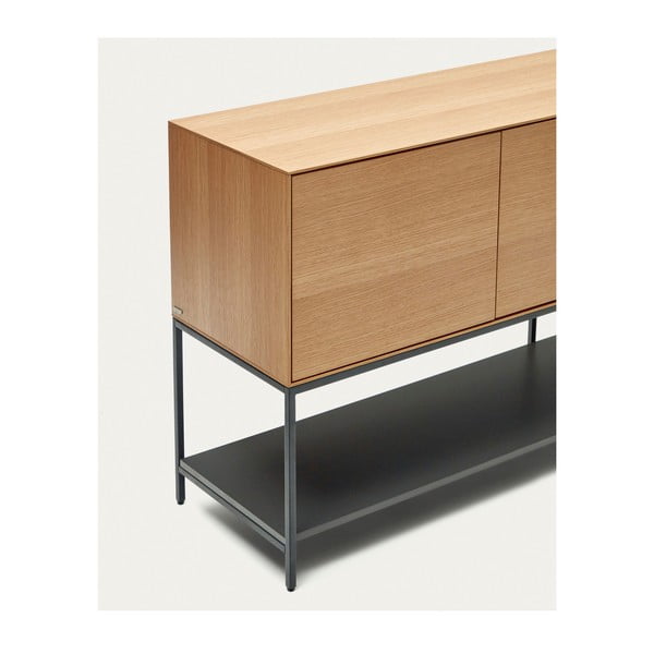 Natúr színű alacsony komód tölgyfa dekorral 195x80 cm Vedrana – Kave Home-image-4