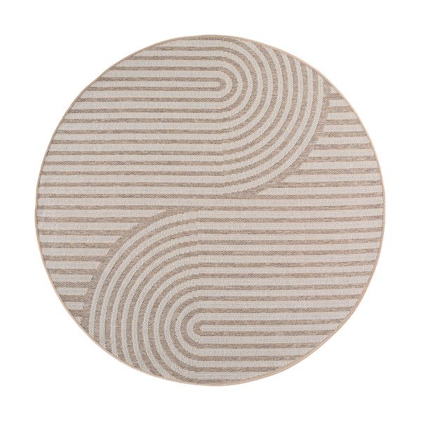 Bézs kerek kültéri-beltéri szőnyeg ø 80 cm Desert 1301 – Ayyildiz Carpets