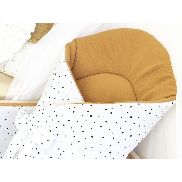 Dots narancssárga-fehér pamut babapólya - Benlemi-image-1