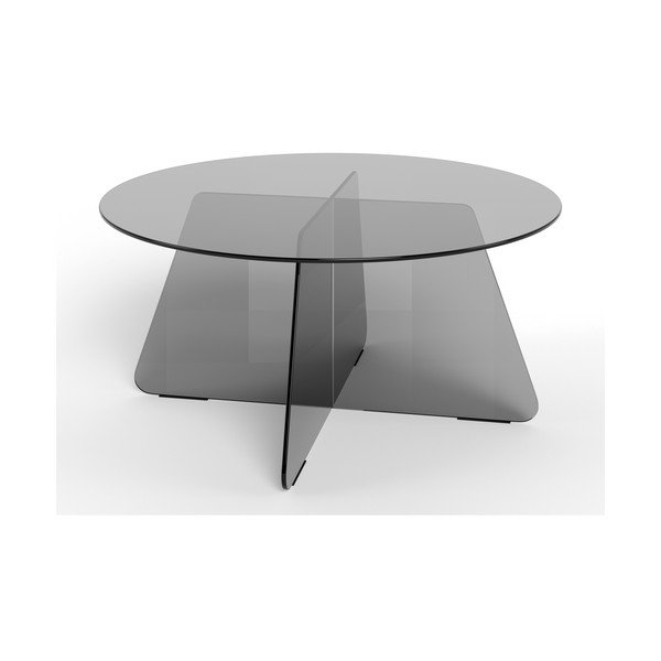 Szürke üveg kerek dohányzóasztal ø 80 cm Samos – Actona
