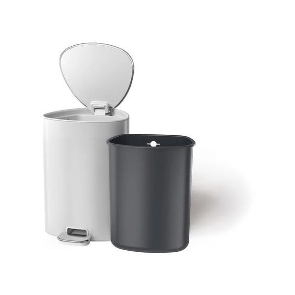Fényes fehér rozsdamentes acél pedálos szemetes 5 l EasyStore Luxe – Joseph Joseph