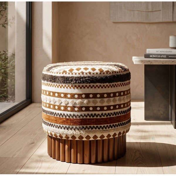 Barna-bézs puff Ethnic  – Mauro Ferretti-image-1
