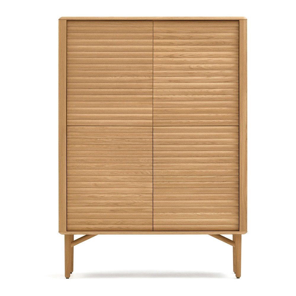 Natúr színű szekrény tölgyfa dekorral 104,5x144x40 cm Lenon  Kave Home