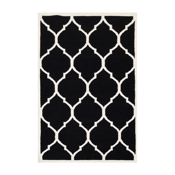 Lara fekete gyapjú szőnyeg, 120 x 180 cm - Bakero