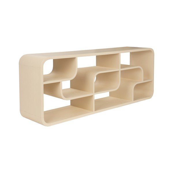 Krémszínű tölgyfa könyvespolc 60x160x35 cm Seven – Zuiver-image-4