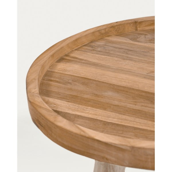 Natúr színű teakfa kerek dohányzóasztal ø 55 cm Glenda – Kave Home-image-2