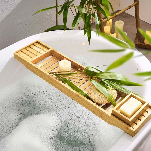 Bambusz fürdőkád tálca 70 cm Hanoi – douceur d'intérieur-image-1