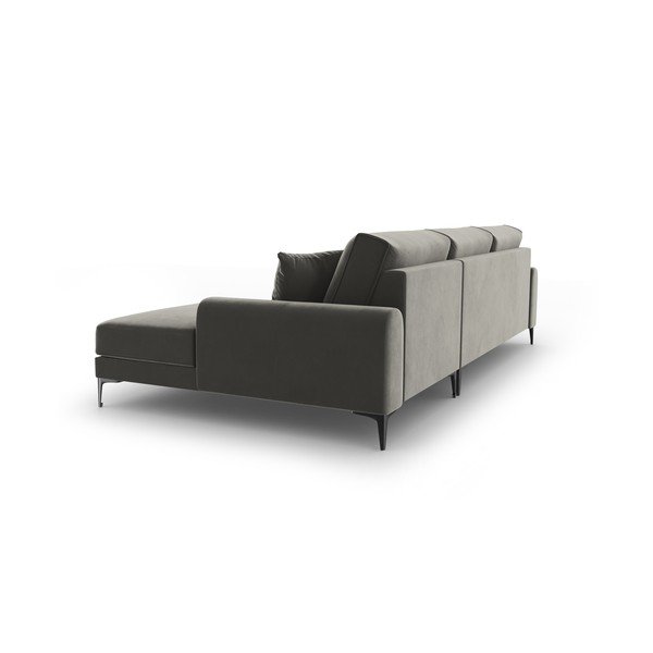 Madara világosszürke bársony sarokkanapé, jobb oldali - Mazzini Sofas-image-3
