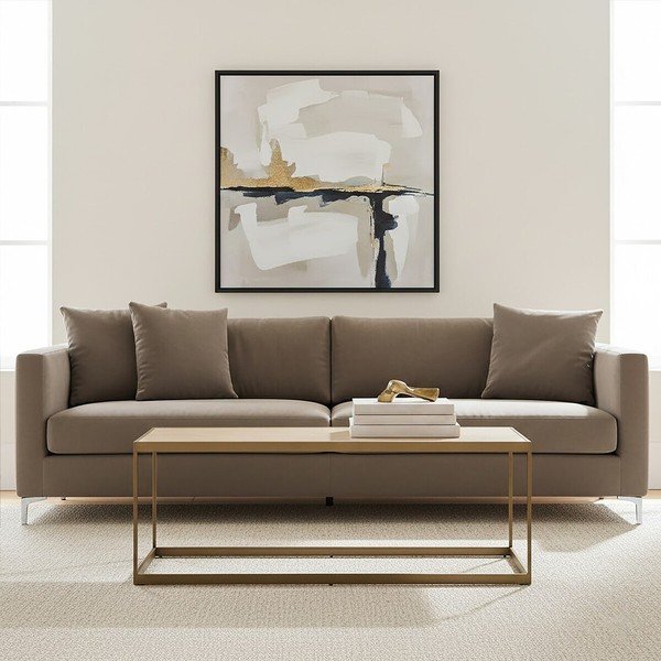 Barna-natúr színű dohányzóasztal tölgyfa dekoros asztallappal 40x120 cm Grenoble – Premier Housewares-image-3
