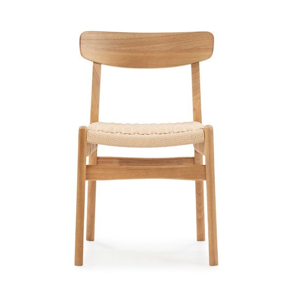 Natúr színű kaucsukfa étkezőszék szett 2 db-os Biel – MOME-image-3