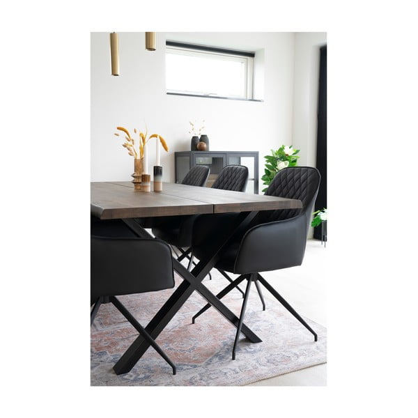 Fekete kárpitozott étkezőfotel Harbo – House Nordic-image-4