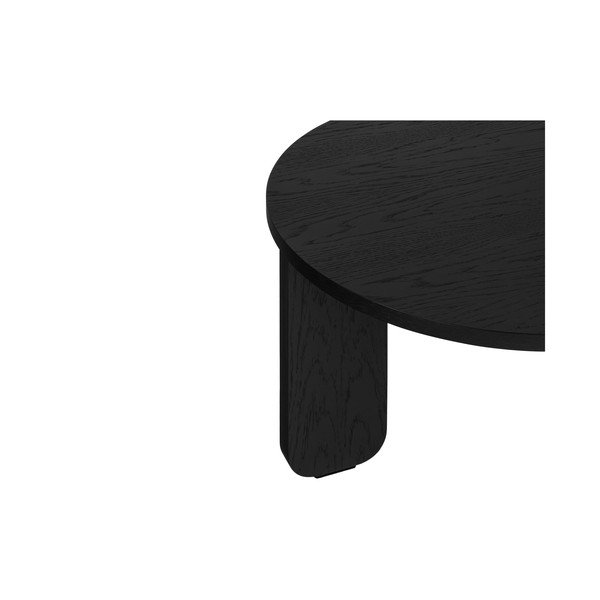 Fekete kerek dohányzóasztal tölgyfa dekoros asztallappal ø 55 cm Kuvu – noo.ma-image-4