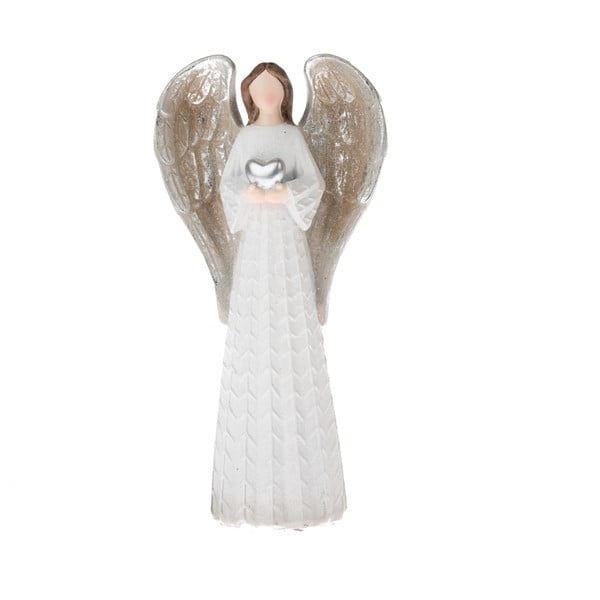 Szívet tartó angyal szobrocska, 19,5 cm - Dakls