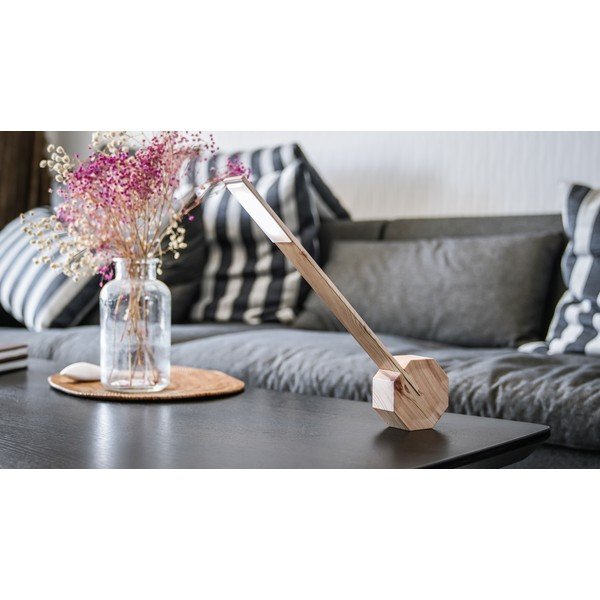 Világosbarna LED asztali lámpa (magasság 38 cm) Octagon One – Gingko-image-1