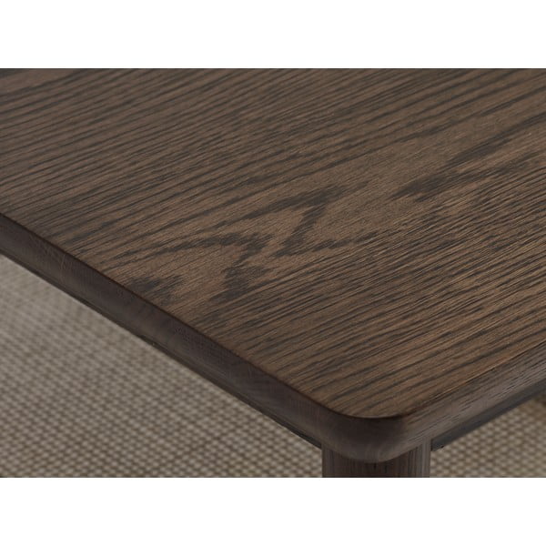 Barna dohányzóasztal tölgyfa dekoros asztallappal 60x120 cm Barrali – Unique Furniture-image-2