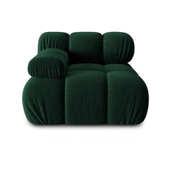 Zöld bársony kanapé modul (bal oldali) Bellis – Micadoni Home