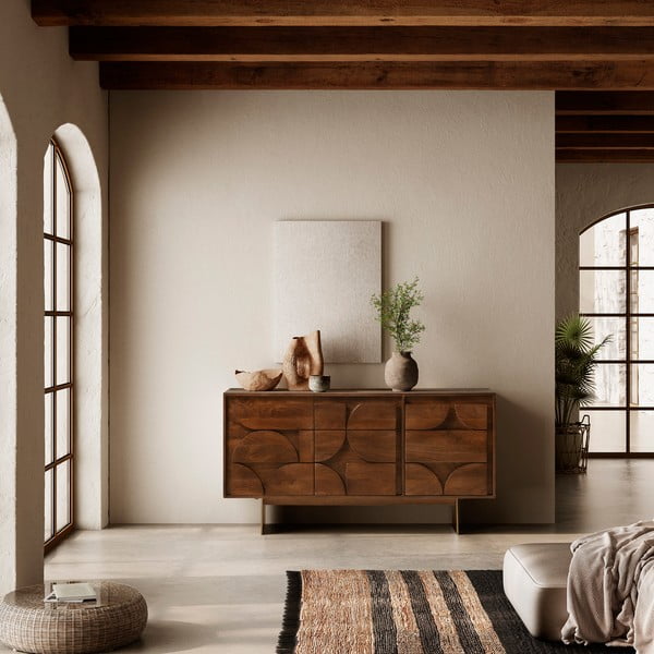 Barna mangófa komód 145x76x40 cm Trisha – MOME-image-1