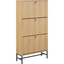 Natúr színű billenő ajtós cipőtartó tölgyfa dekorral 72x140x25 cm Albany  – Actona