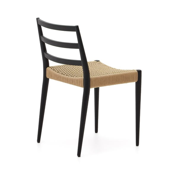 Fekete-natúr színű tölgyfa étkezőszék szett 2 db-os Analy – Kave Home-image-4