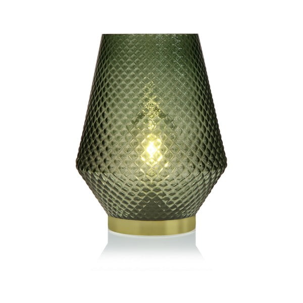Relax zöld üveg LED lámpás, ⌀ 21 cm - Versa
