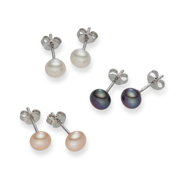 Genevieve 3 darabos gyöngy fülbevaló szett - Nova Pearls Copenhagen