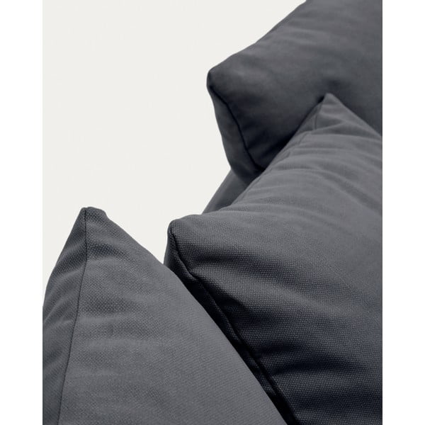 Antracitszürke len kanapé 340 cm Nora – Kave Home-image-1