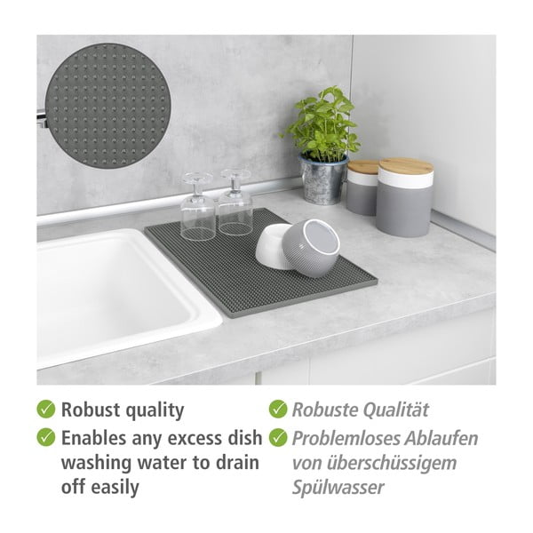 Szürke gumi edénycsepegtető alátét 40x30 cm Maxi – Wenko-image-4