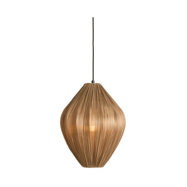 Barna függőlámpa textil búrával ø 12 cm Verita – Light & Living-image-1