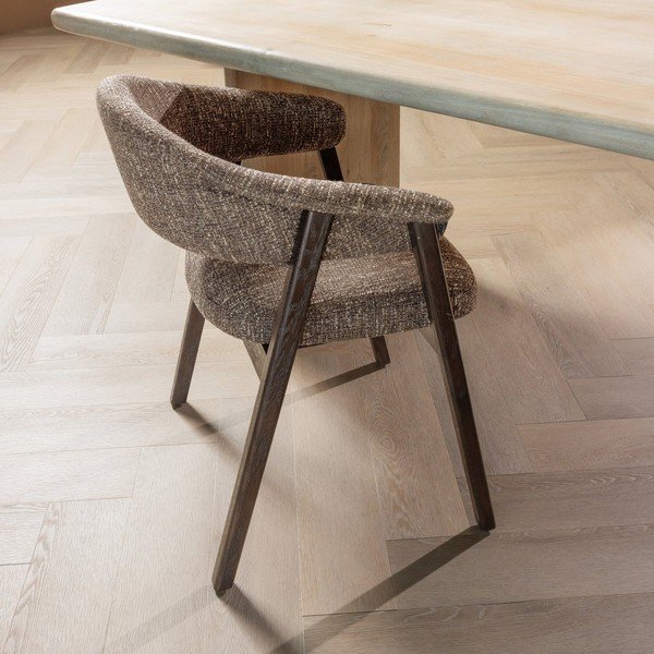 Barna kárpitozott karfás étkezőszék Tunar – WOOOD-image-1